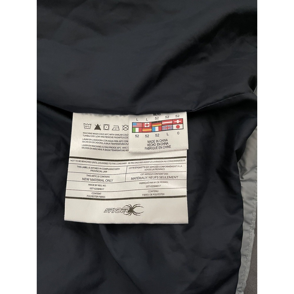 Spyder Puffer Hooded Jacket Boys Large 14/16 Gray Thermaweb Nylon‎ Thumb Holes - Picture 11 of 16